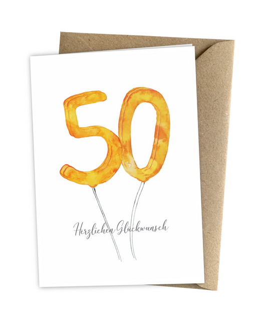 Geburtstagskarte 50 Glückwunsch