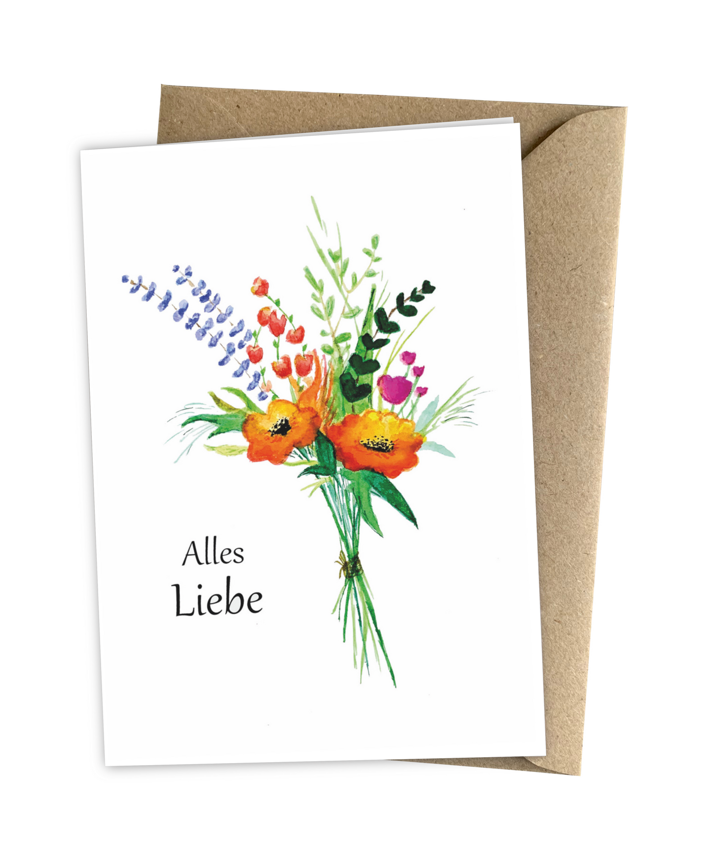 Geburtstagskarte Blumenstrauß alles Liebe